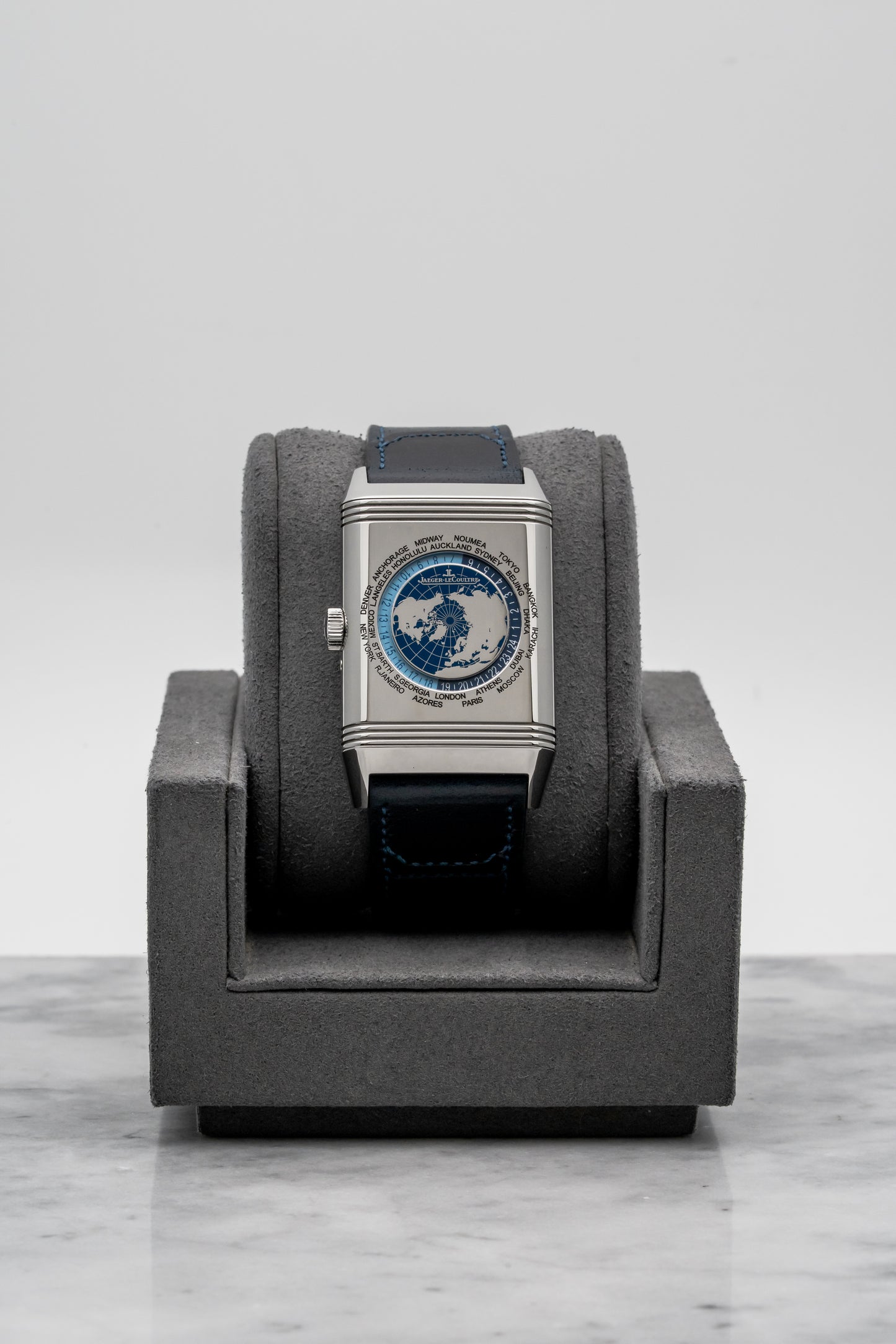 Jaeger-LeCoultre Reverso Tribute Geographic Q714845J Stainless Steel, Blue Dial