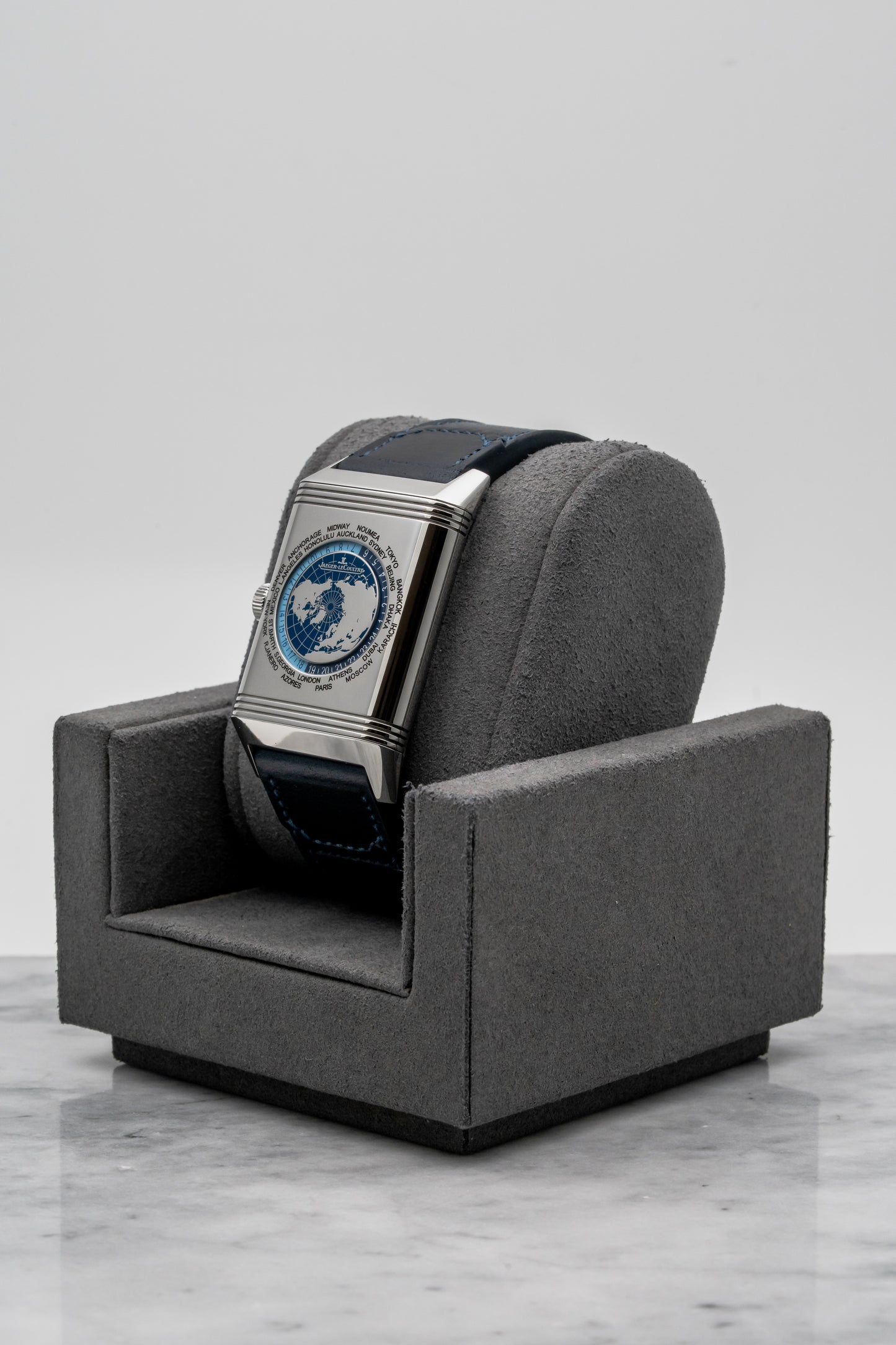 Jaeger-LeCoultre Reverso Tribute Geographic Q714845J Stainless Steel, Blue Dial