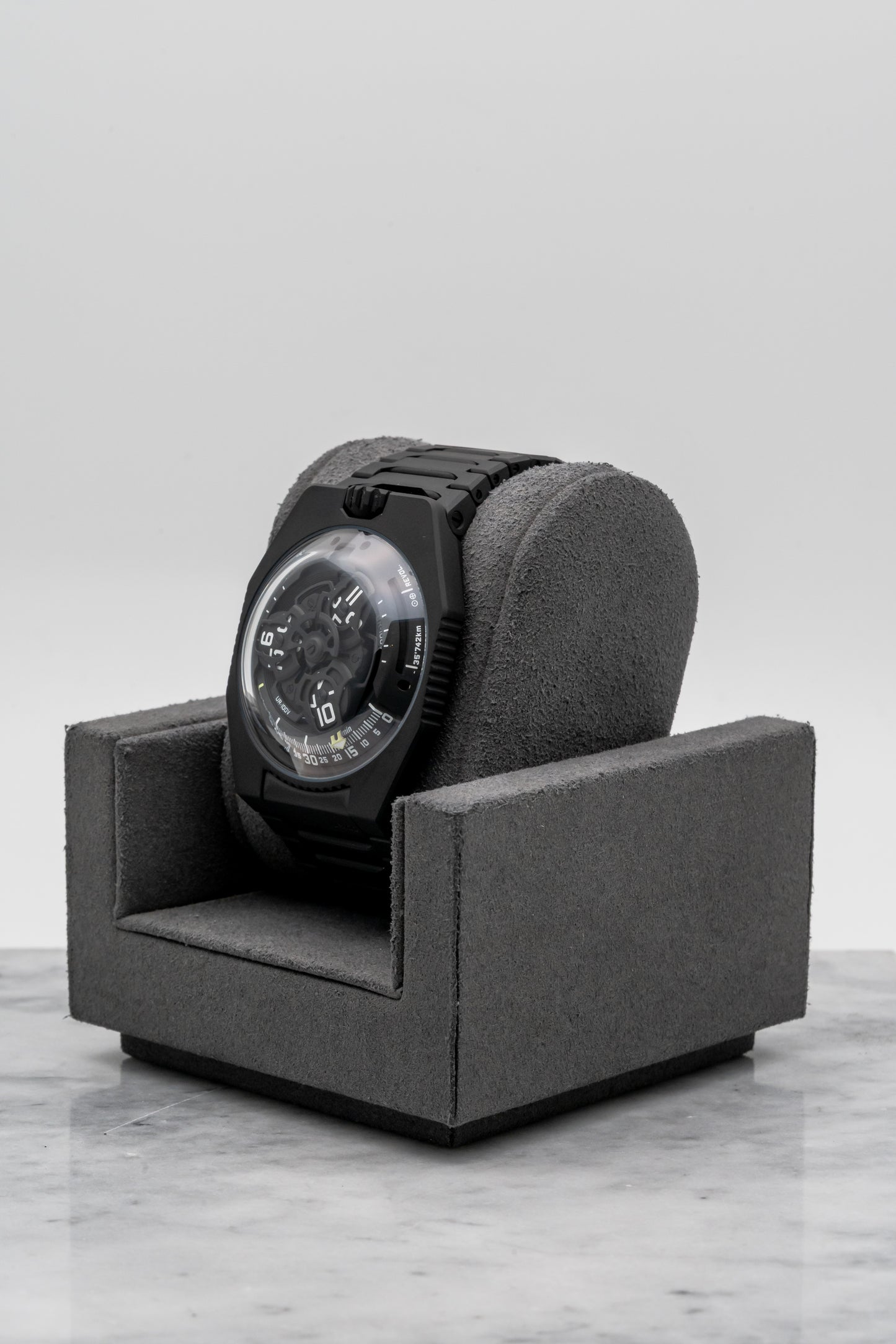 Urwerk UR-100V Full Black Titanium Jacket Skeleton Dial
