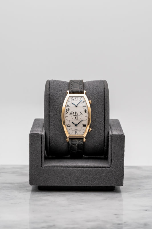 Cartier Tonneau Dual Time W1502853 Silver Dual Dial