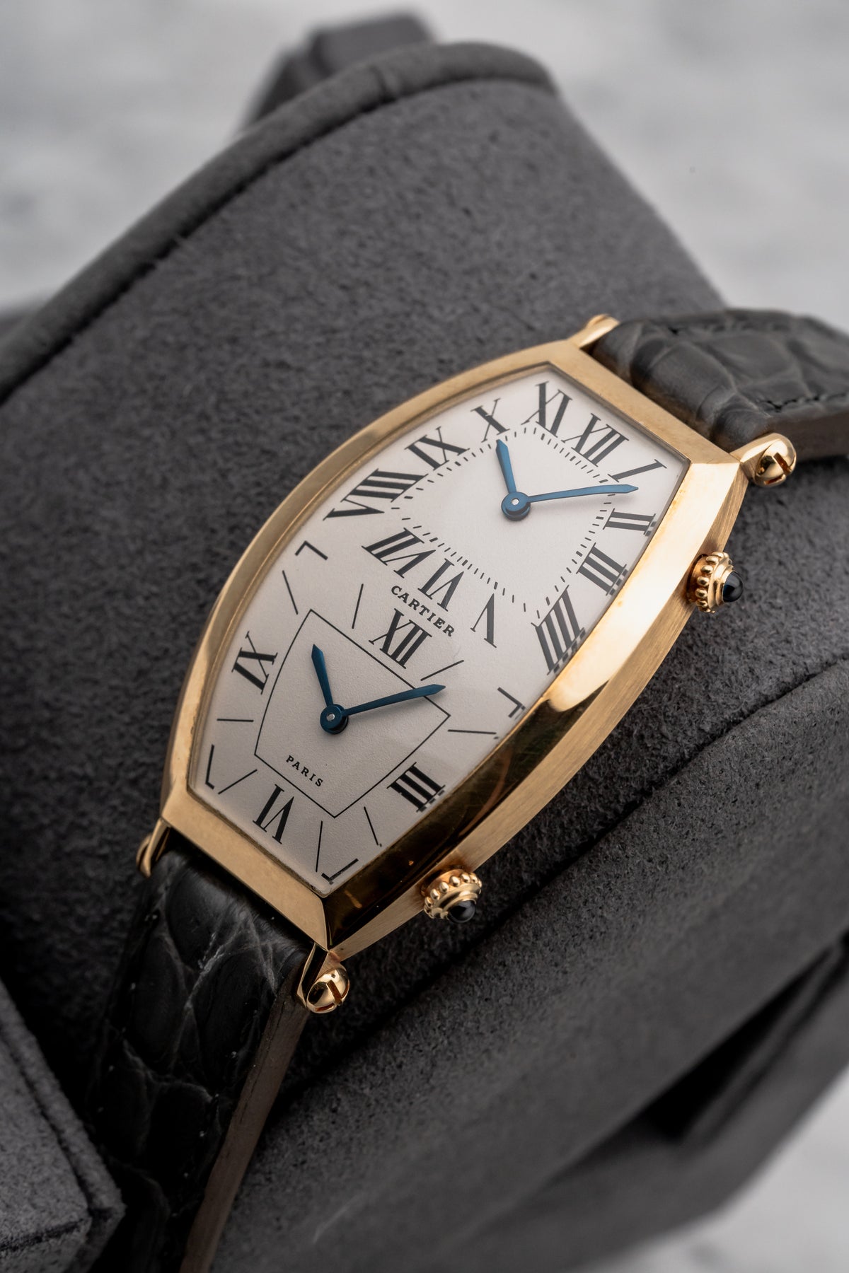 Cartier Tonneau Dual Time W1502853 Silver Dual Dial