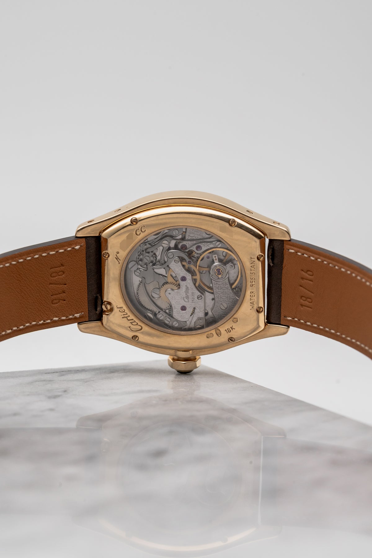 Cartier Tortue Monopusher Chronograph W1525751 2356E Silver Guilloché Dial