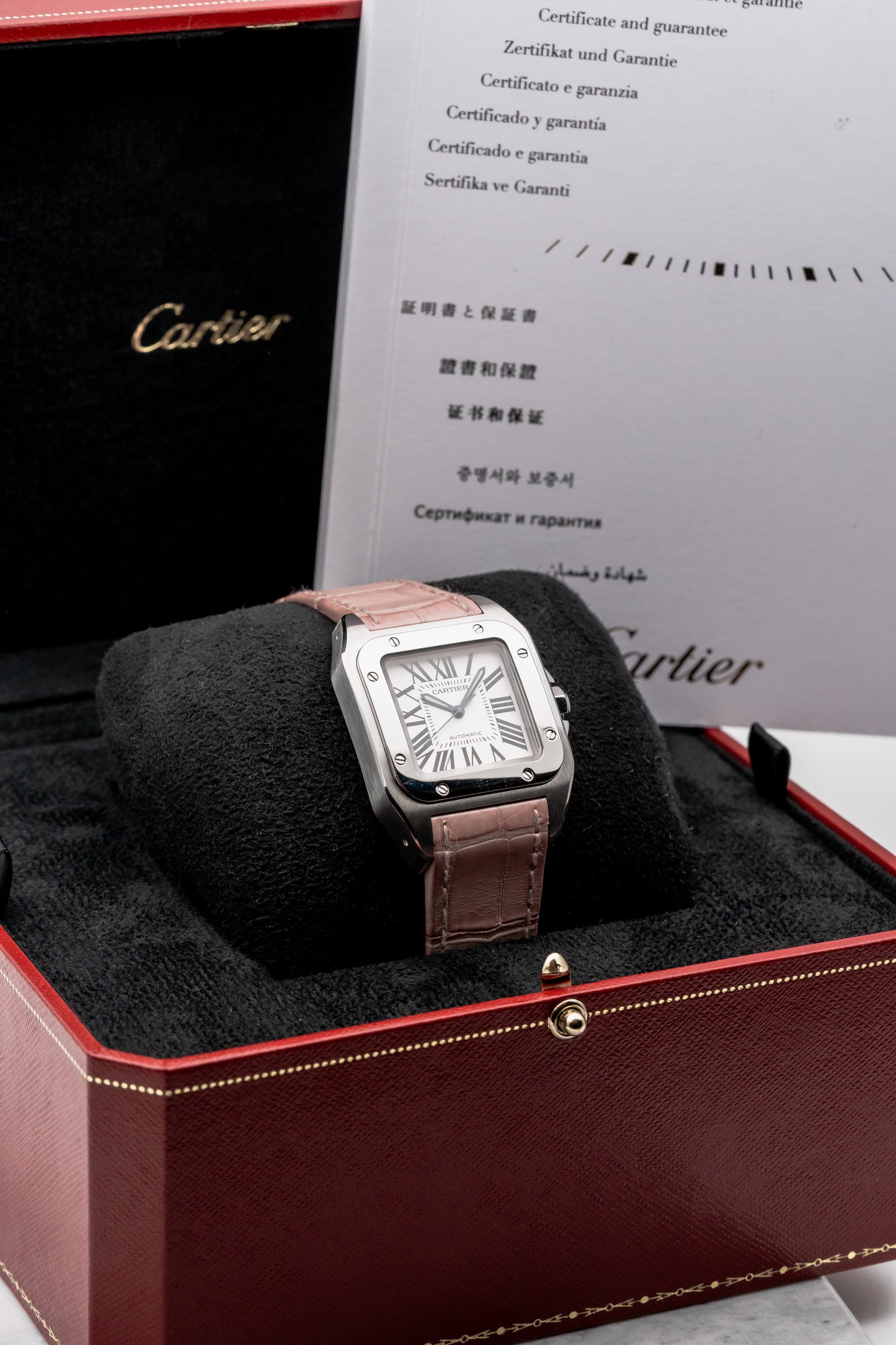 Cartier Santos Medium W20126X8, Silver Opaline Dial
