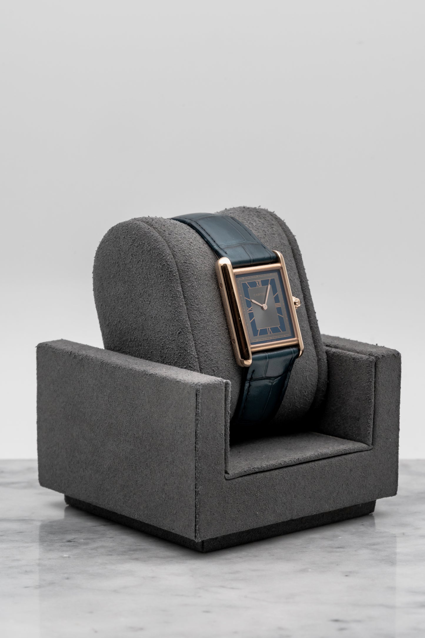 Cartier Tank Louis Cartier WGTA0058, Blue Dial, Rose Gold