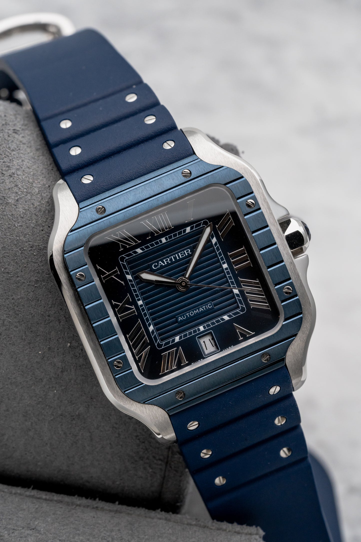Cartier Santos Large WSSA0048 Blue PVD, Blue Dial